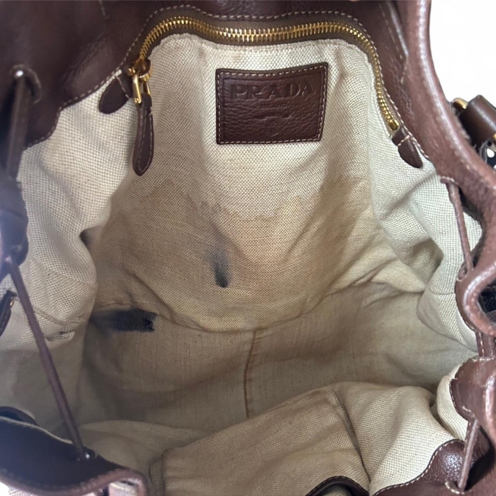 Authentic Prada Cervo Antik Drawstring Tassel Dee… - image 6